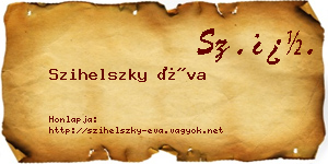 Szihelszky Éva névjegykártya