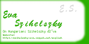 eva szihelszky business card